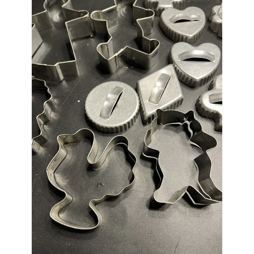 Lot of 15 Vintage Metal Cookie Cutter